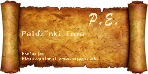 Palánki Emma névjegykártya